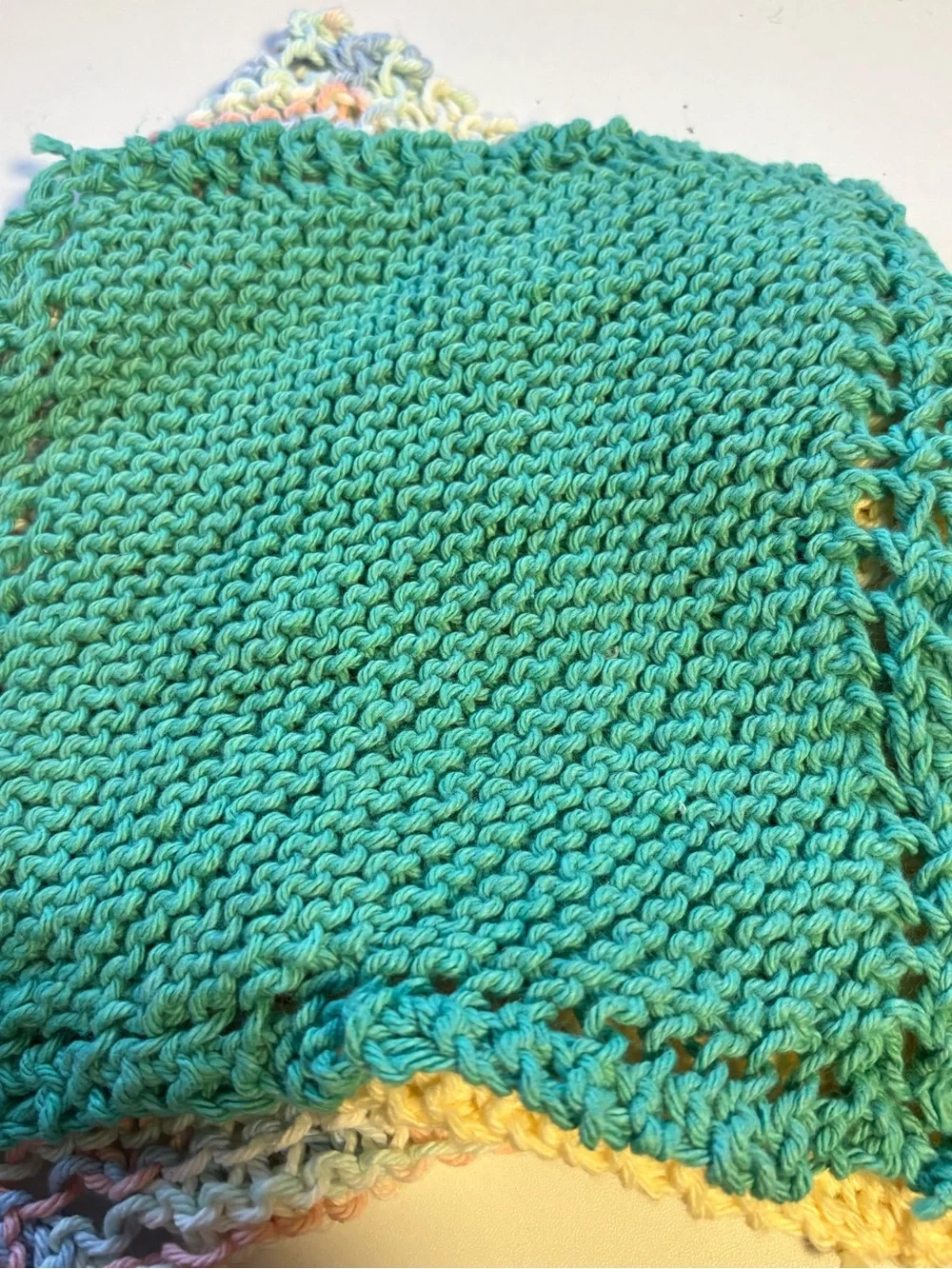 Handmade Cotton Knit Dishcloth Set of 10